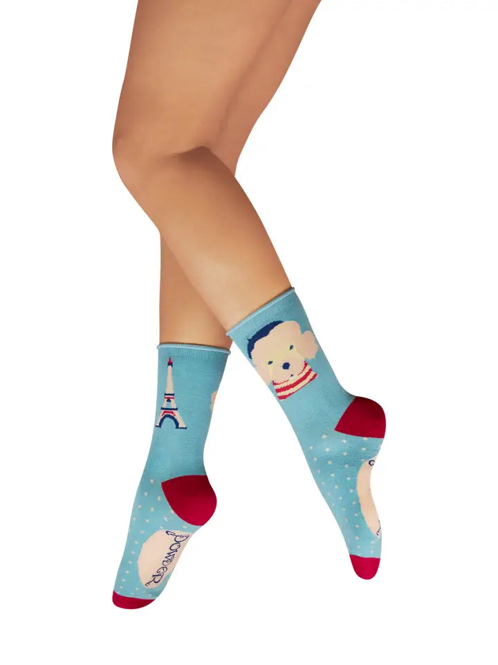 PARISIENNE POOCH ANKLE SOCKS-POWDER