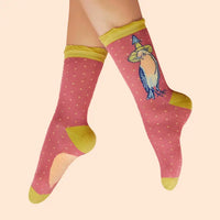 ROBIN WITH STYLE ANKLE SOCKS-POWDER