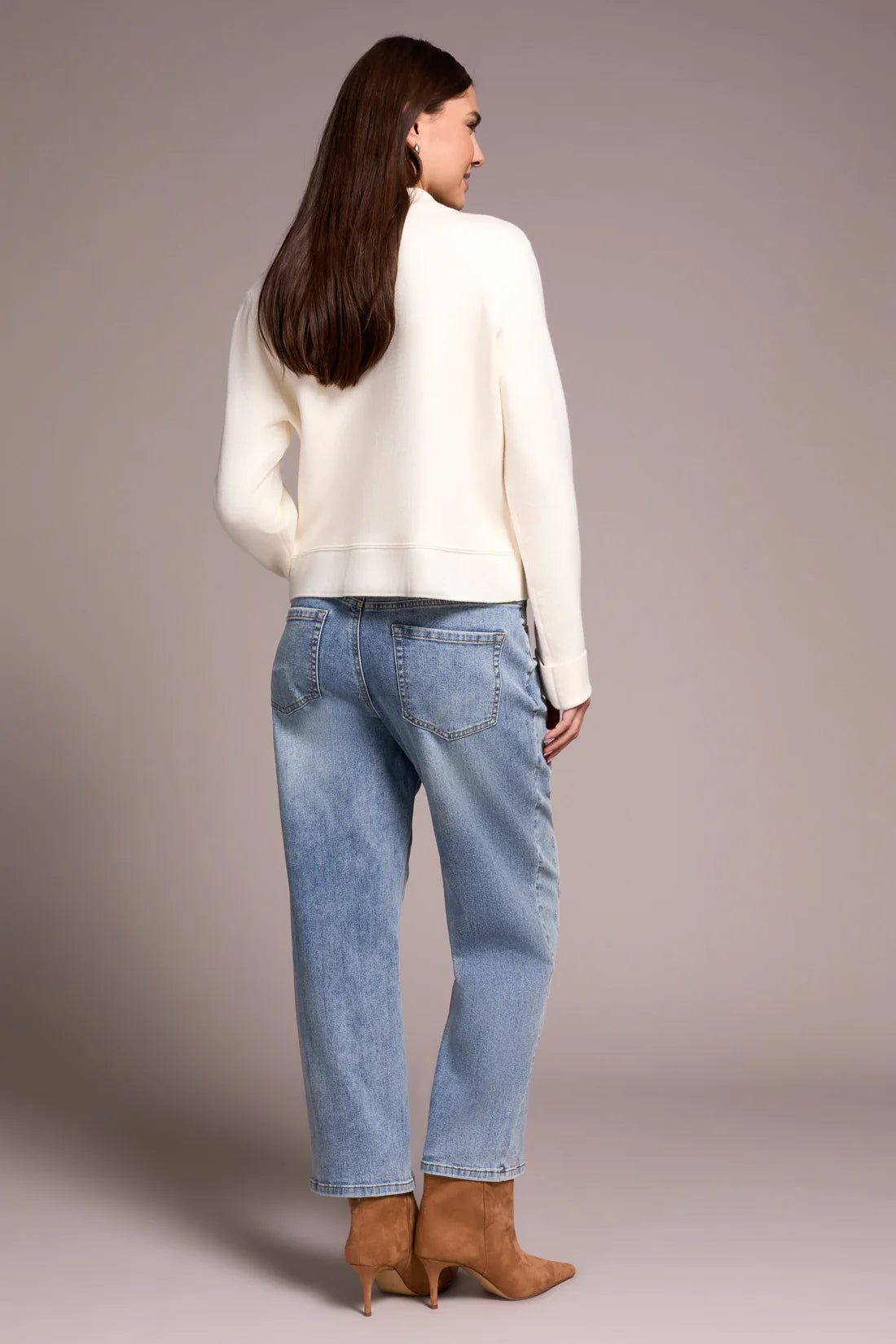 DOUBLE KNIT COLLAR SWEATER CARDIGAN-MOONSTONE-TRIBAL