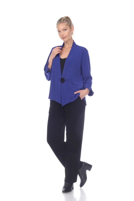 ROYAL BLUE ONE BUTTON SWING JACKET-MOONLIGHT