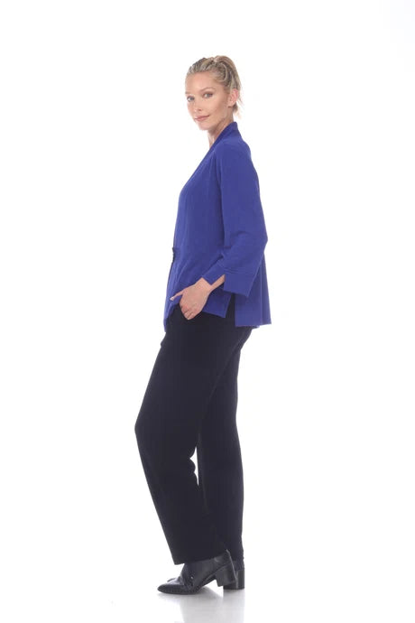 ROYAL BLUE ONE BUTTON SWING JACKET-MOONLIGHT