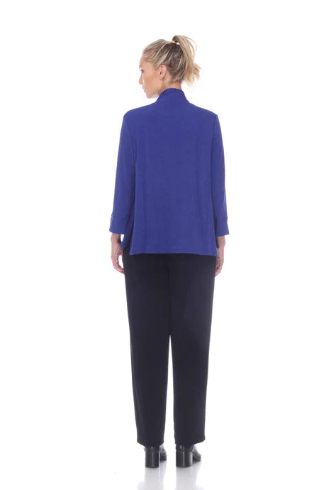 ROYAL BLUE ONE BUTTON SWING JACKET-MOONLIGHT
