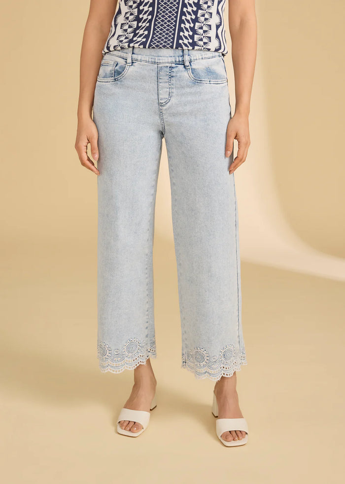 EMBROIDERED PULL ON WIDE LEG-FDJ FRENCH DRESSING