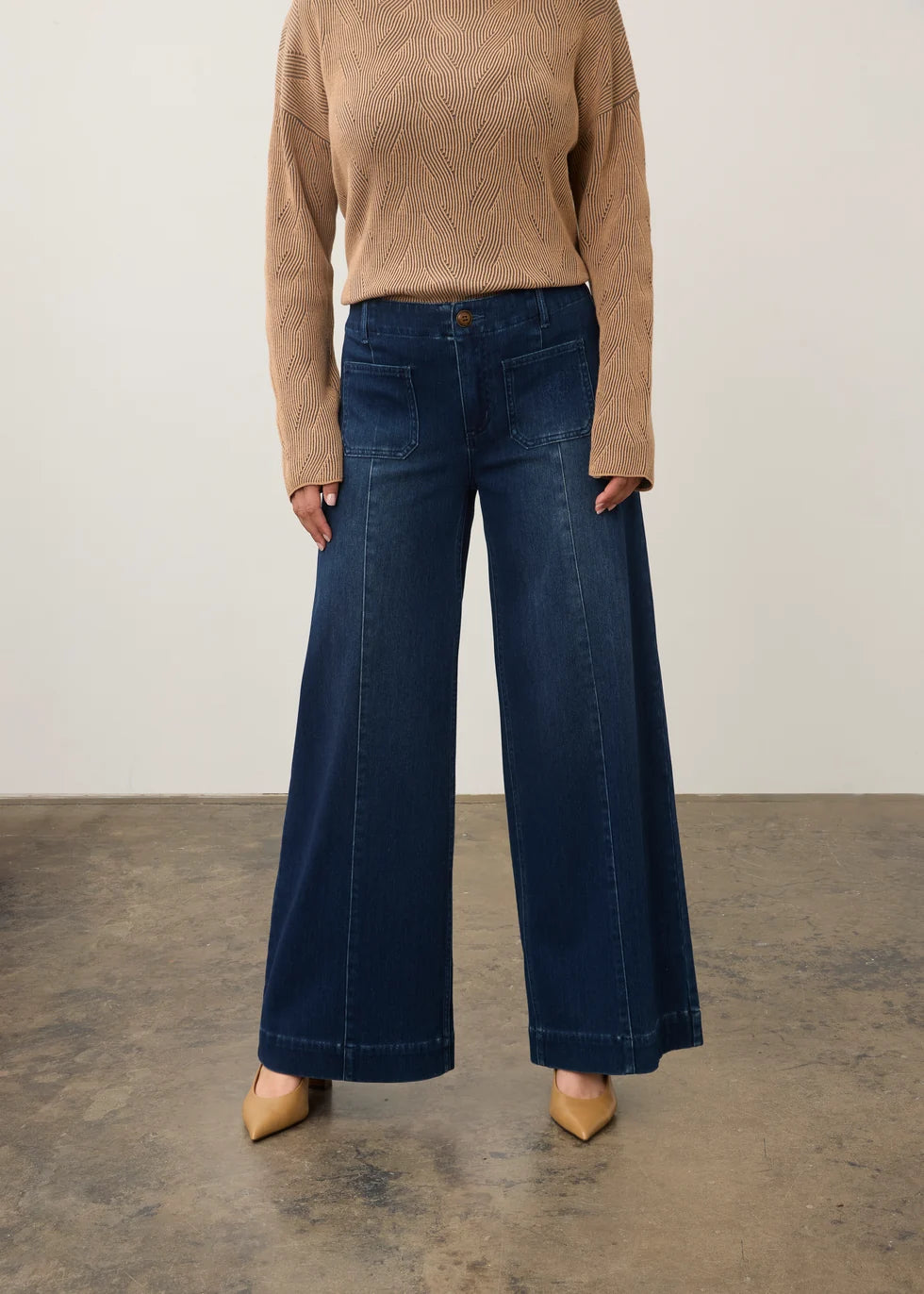 WIDE LEG PULL ON POCKET PANT-DARK WASH-FDJ FRENCH DRESSING