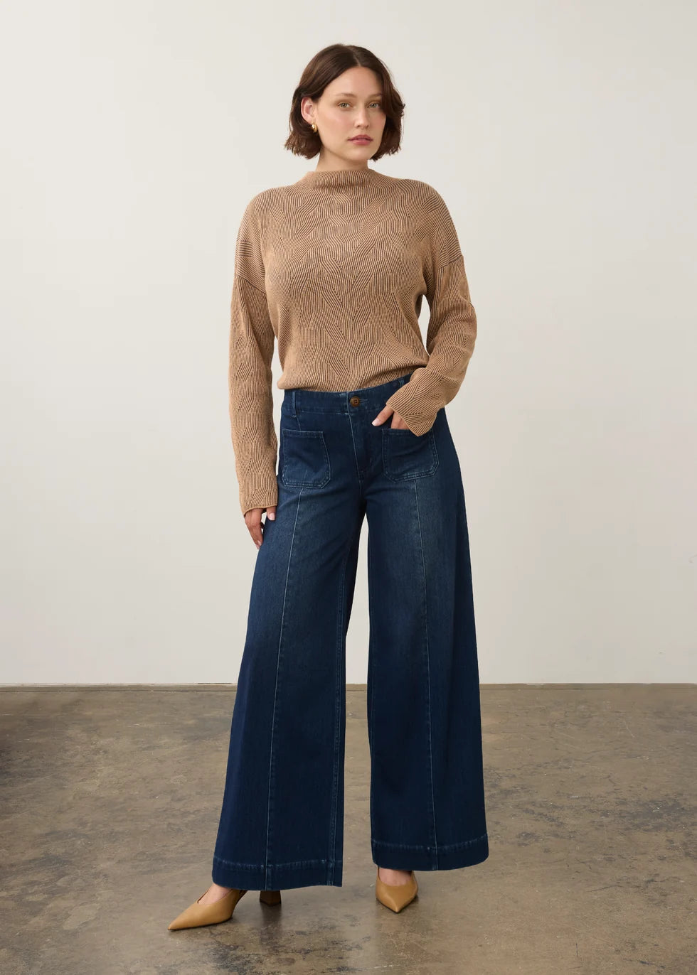 WIDE LEG PULL ON POCKET PANT-DARK WASH-FDJ FRENCH DRESSING