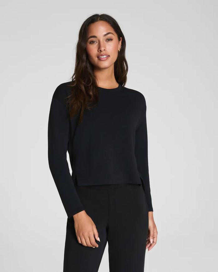 AIRESSENTIALS LONG SLEEVE TOP-VERY BLACK-SPANX