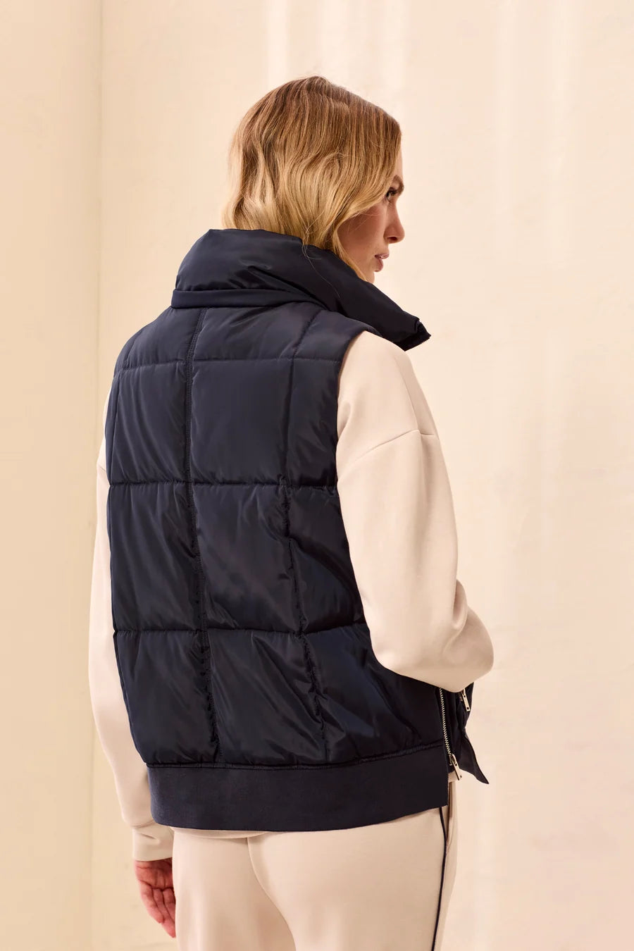 QUILTED PUFFER VEST-SAPPHIRE-TRIBAL