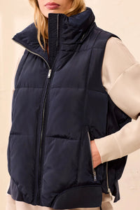 QUILTED PUFFER VEST-SAPPHIRE-TRIBAL