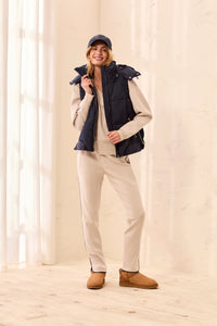 QUILTED PUFFER VEST-SAPPHIRE-TRIBAL