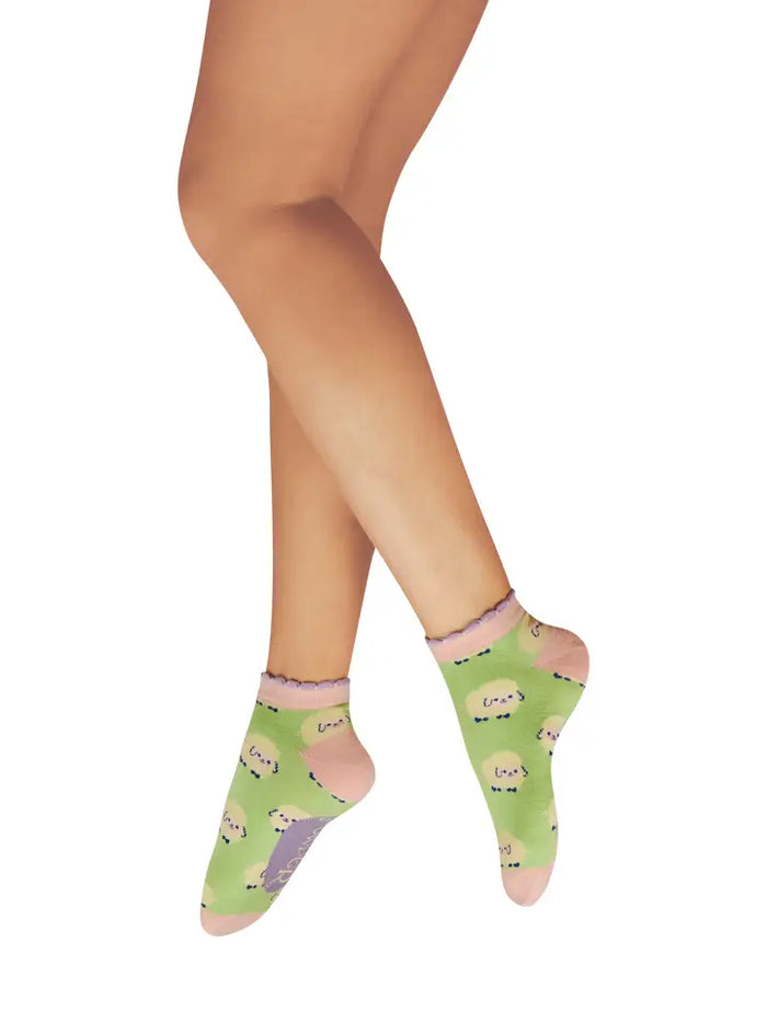 MARSHMALLOW SHEEP TRAINER SOCKS-POWDER