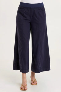 SHAUN TWILL WIDE-LEG CROP-NAVY-WEARABLES ~ XCVI