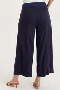 SHAUN TWILL WIDE-LEG CROP-NAVY-WEARABLES ~ XCVI