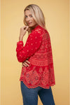 PINE DESI BLOUSE-MARS RED-JOHNNY WAS