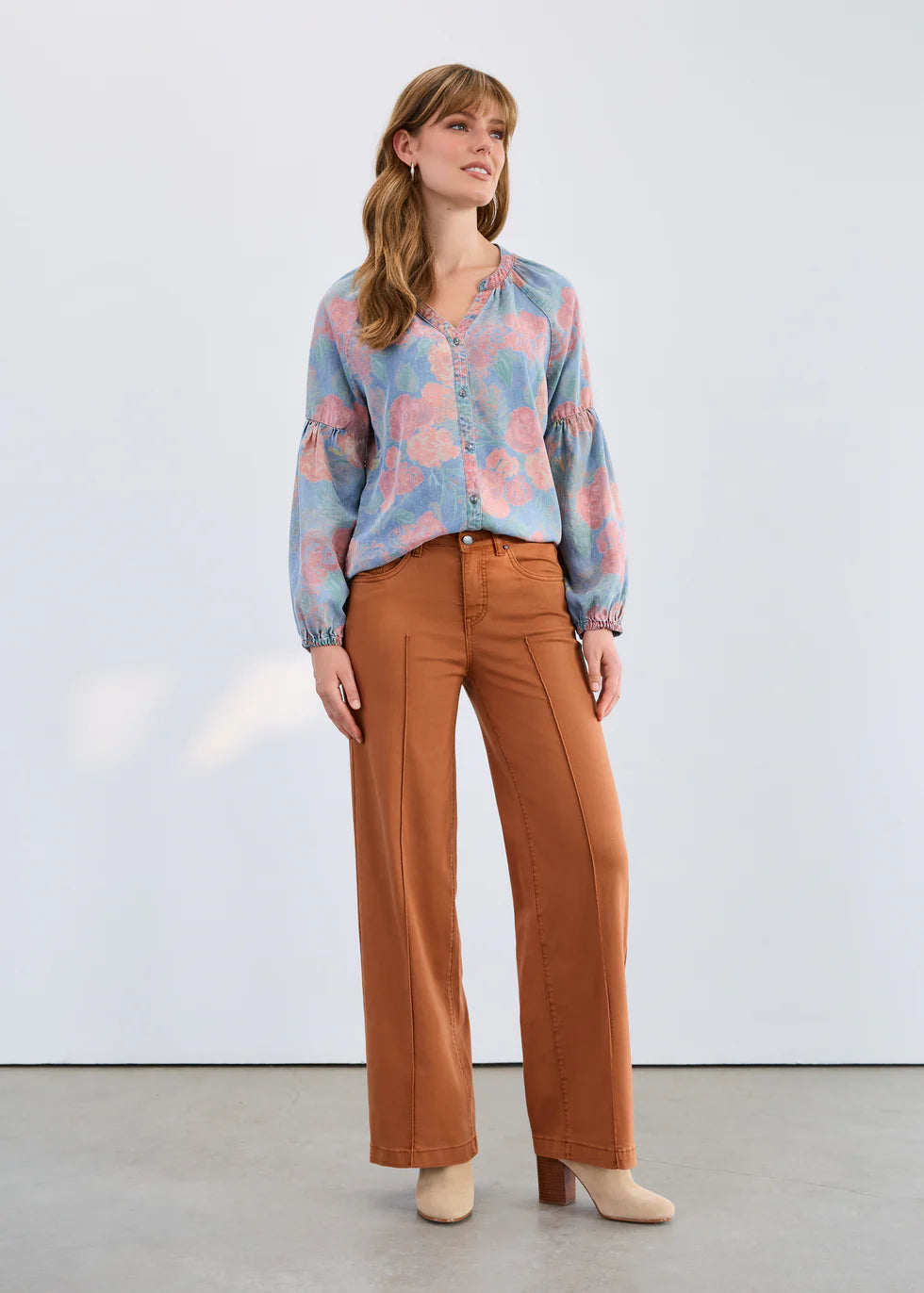 OLIVIA WIDE LEG DENIM PANT-BRONZE-FDJ FRENCH DRESSING JEANS