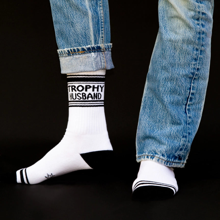 TROPHY HUSBAND CREW SOCKS-GUMBALL POODLE