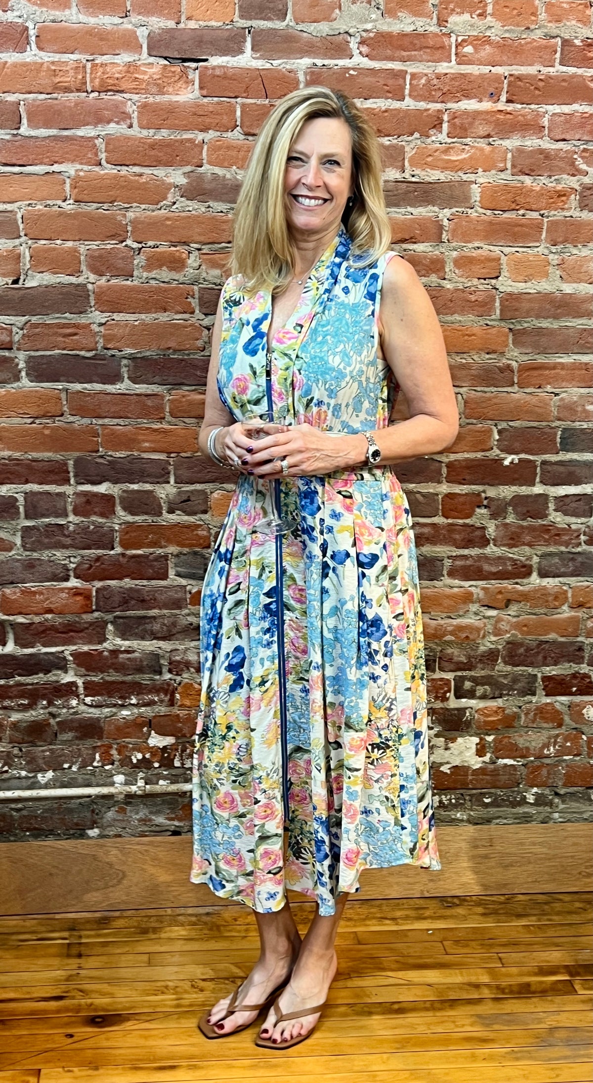 SLEEVLESS ZIP RETRO DRESS-FLORAL-SHANA