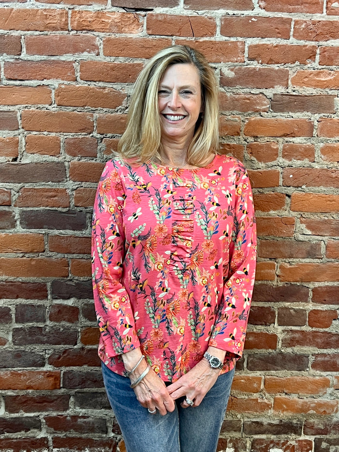 COTTON RUCHED TOP-BEE-SHANA