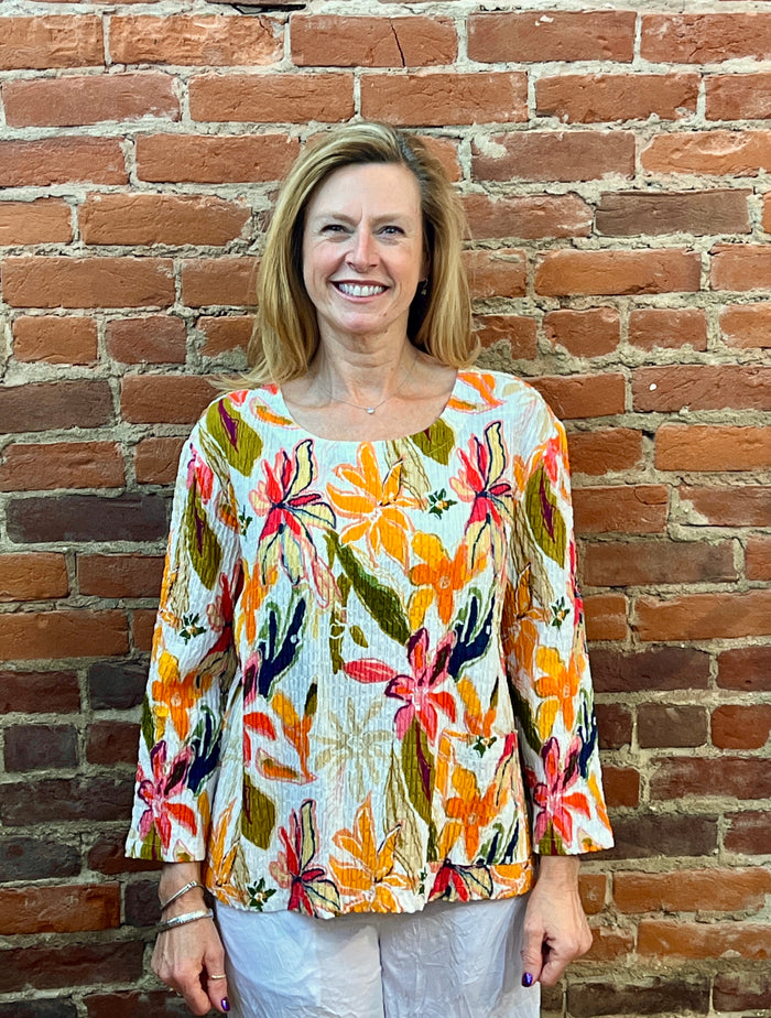 POPPIES COTTON STRETCH TUNIC W/POCKET-SHANA