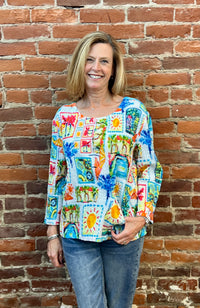 VACATION COTTON STRETCH TUNIC W/POCKET-SHANA