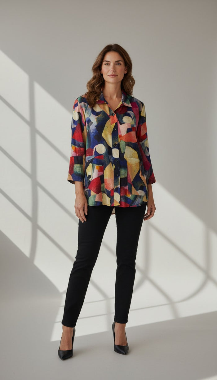 GEO SHAPES BLOUSE-SHANA