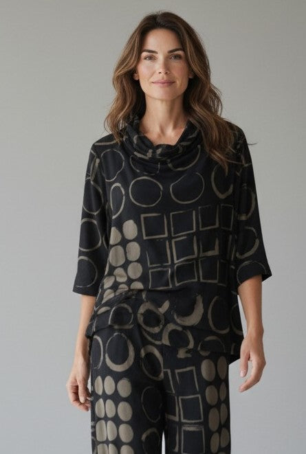 AIRFLOW TWO TONE TOP W/GATHER-SHANA