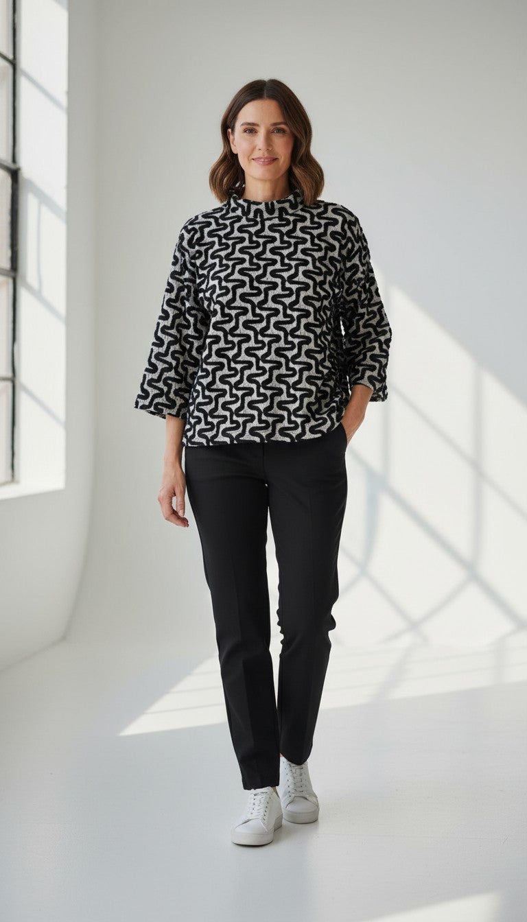GEO MOCKNECK TOP-BLACK-SHANA