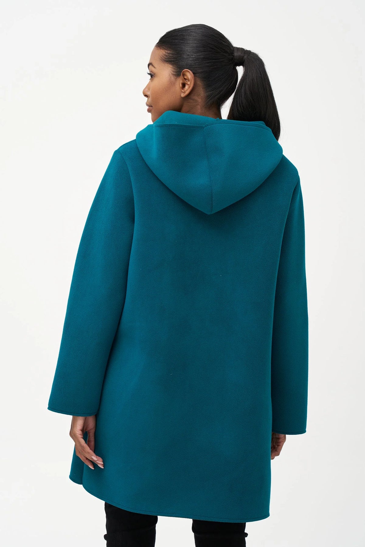 HOODED BUTTON LONG COAT-EMERALD-M MADE IN ITALY