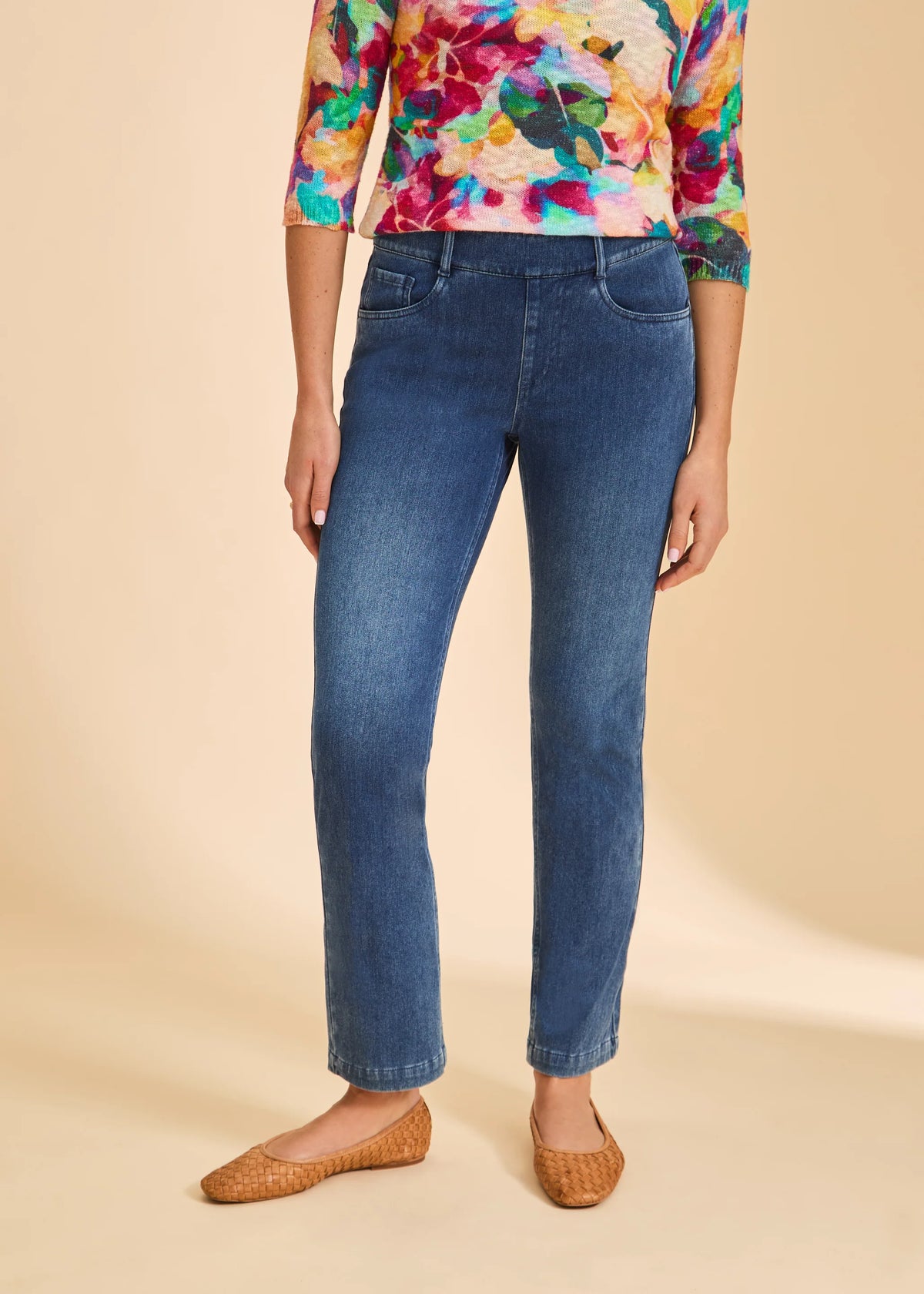 PULL-ON STRAIGHT LEG DENIM-BLUE DENIM-FDJ FRENCH DRESSING