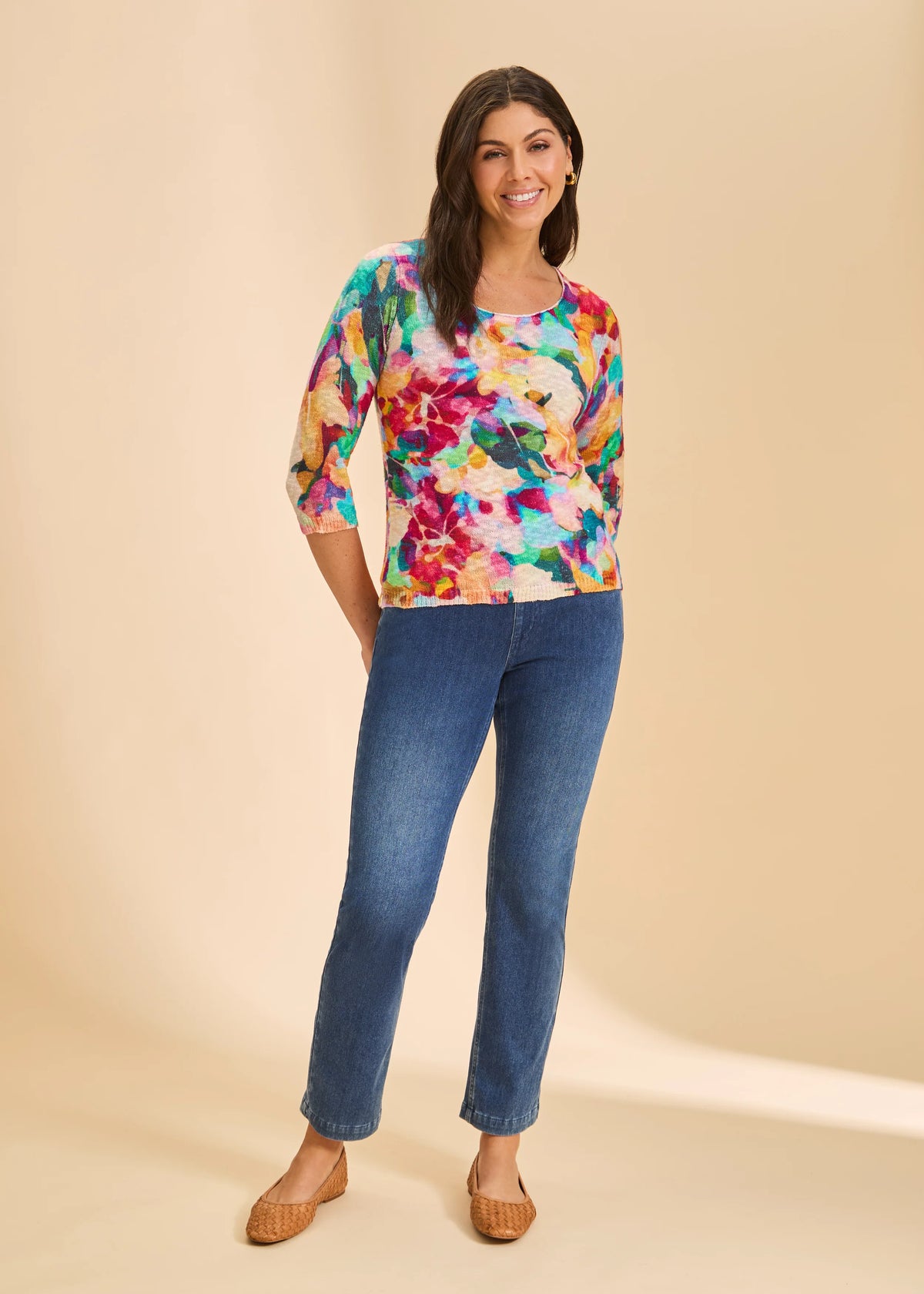 PULL-ON STRAIGHT LEG DENIM-BLUE DENIM-FDJ FRENCH DRESSING