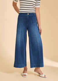 PULL ON WIDE LEG CROP DENIM PANT-BLUE DENIM-FDJ FRENCH DRESSING