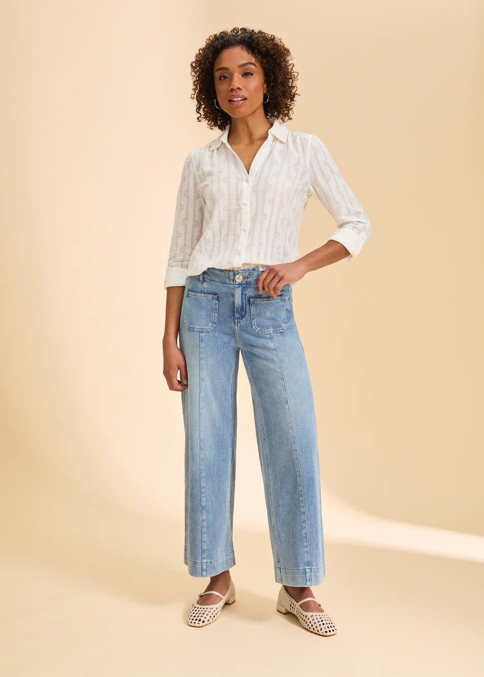PULL ON WIDE LEG CROP DENIM PANT-FDJ FRENCH DRESSING