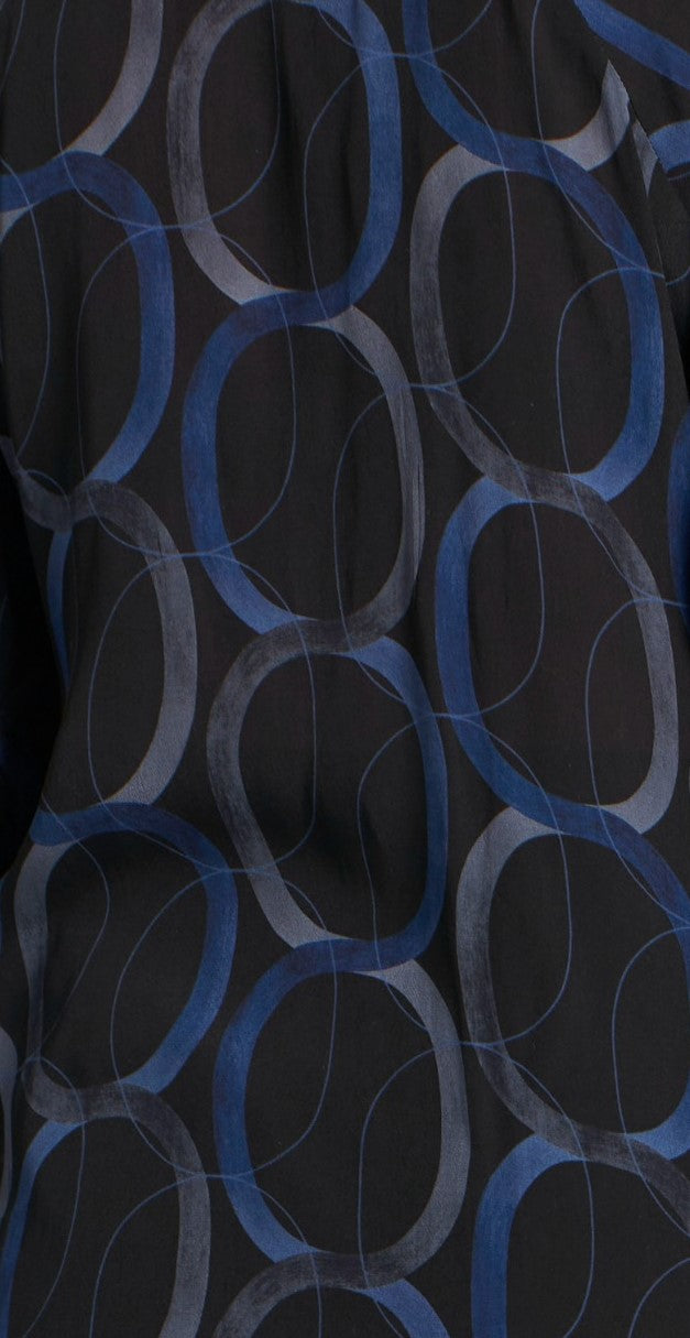 BLUE CIRCLES BUTTONDOWN BLOUSE-APNY