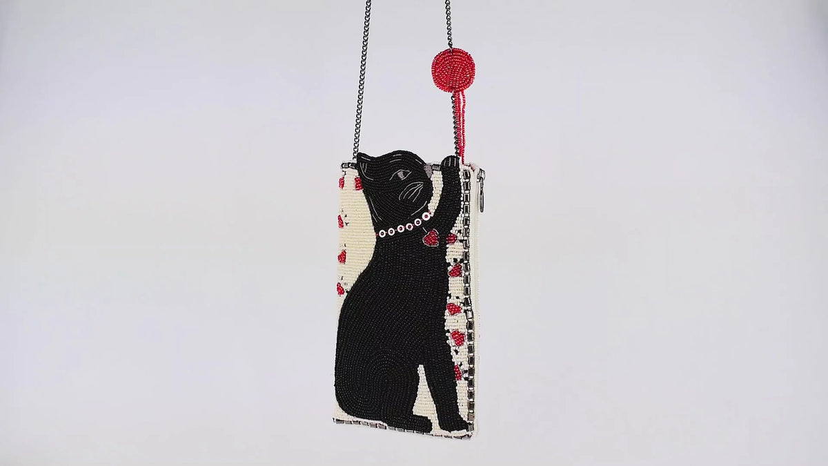 PURR-SUIT CROSSBODY PHONE BAG-MARY FRANCES