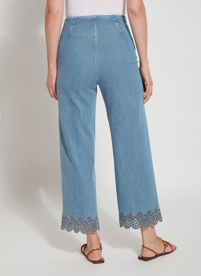 EYELET EMBROIDERED WIDE LEG CROP-BLEACHED BLUE-LYSSE