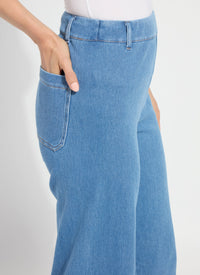ERIN HI WAIST WIDE LEG DENIM-BLEACHED BLUE-LYSSE