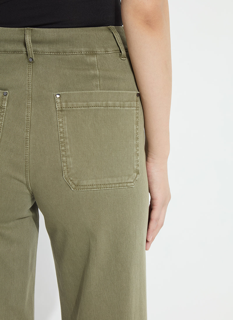 ERIN HI WAIST WIDE LEG DENIM-SMOKED GREEN-LYSSE