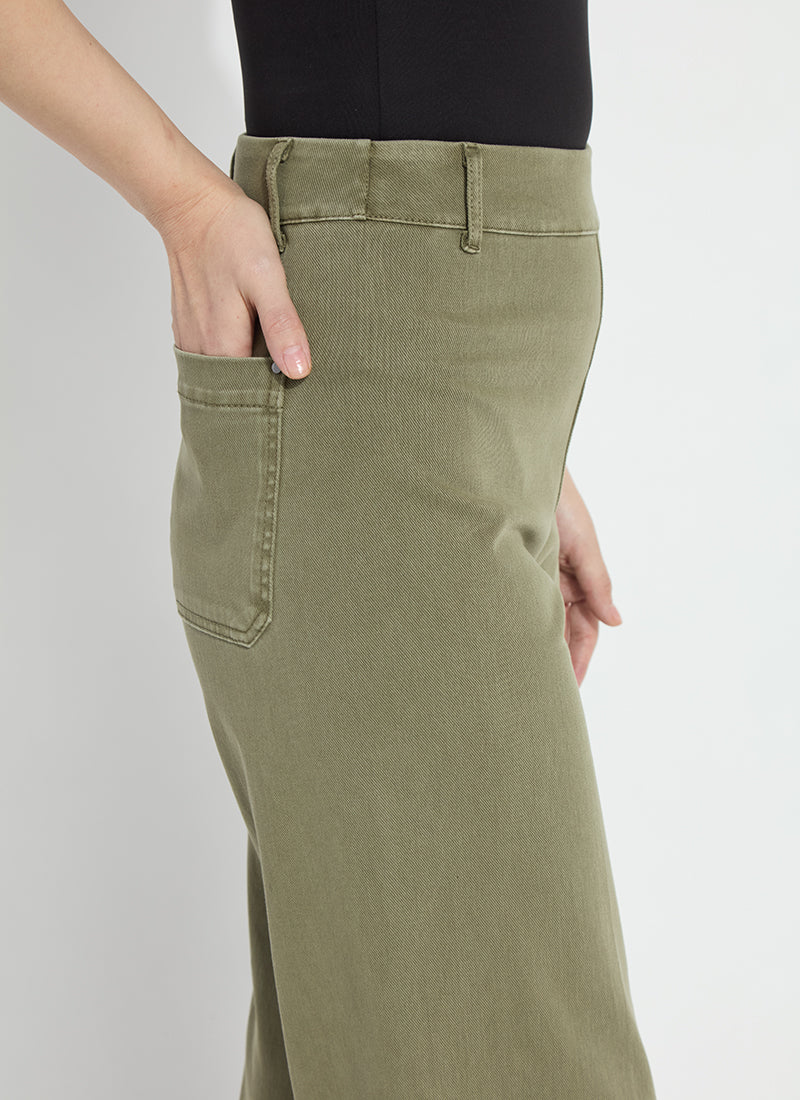 ERIN HI WAIST WIDE LEG DENIM-SMOKED GREEN-LYSSE