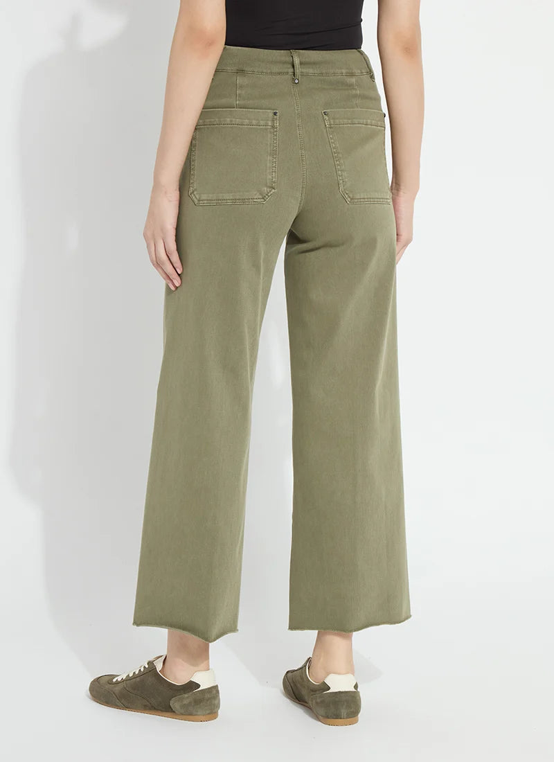 ERIN HI WAIST WIDE LEG DENIM-SMOKED GREEN-LYSSE