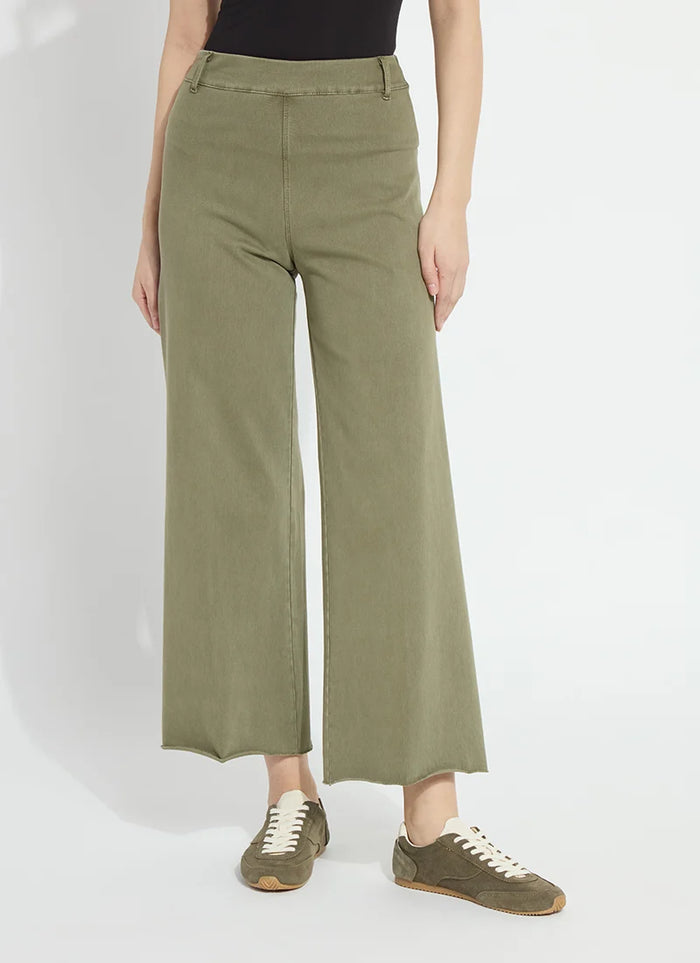 ERIN HI WAIST WIDE LEG DENIM-SMOKED GREEN-LYSSE