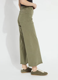 ERIN HI WAIST WIDE LEG DENIM-SMOKED GREEN-LYSSE