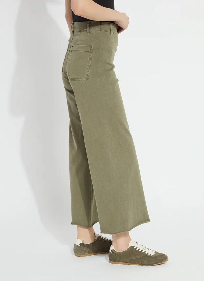 ERIN HI WAIST WIDE LEG DENIM-SMOKED GREEN-LYSSE