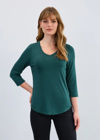 3/4 SLEEVE V-NECK-SPRUCE-FDJ FRENCH DRESSING