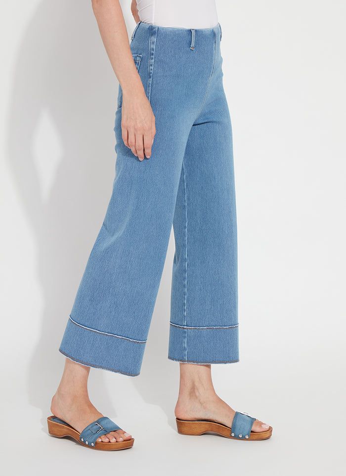MARGO HI WAIST WIDE CROP DENIM-BLEACHED BLUE-LYSSE
