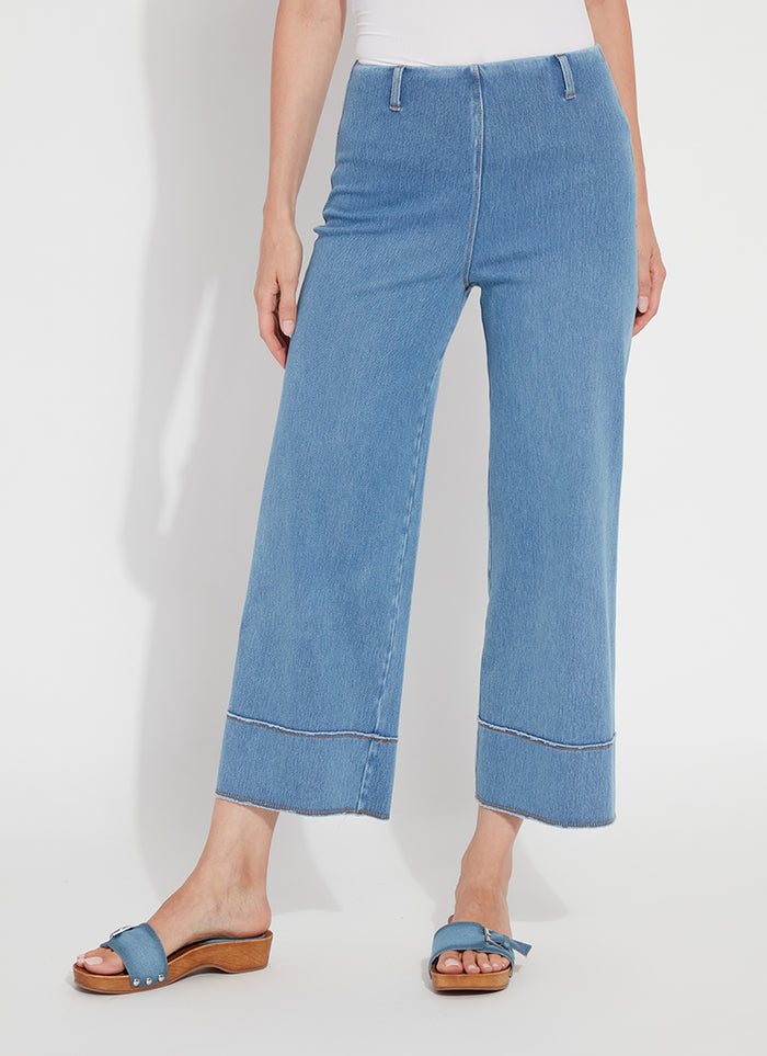 MARGO HI WAIST WIDE CROP DENIM-BLEACHED BLUE-LYSSE