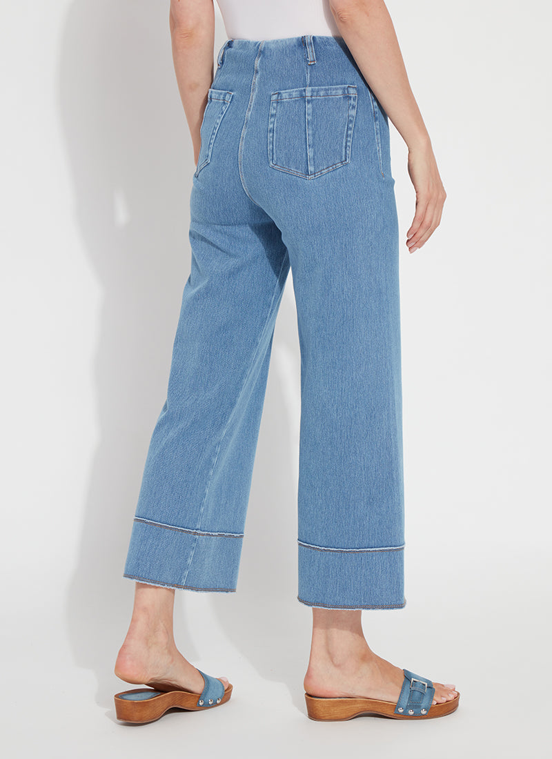 MARGO HI WAIST WIDE CROP DENIM-BLEACHED BLUE-LYSSE