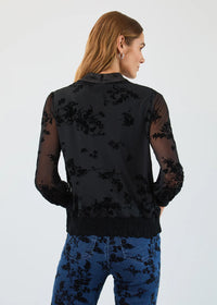 FLOCKED MESH SWEATER-BLACK-FDJ FRENCH DRESSING