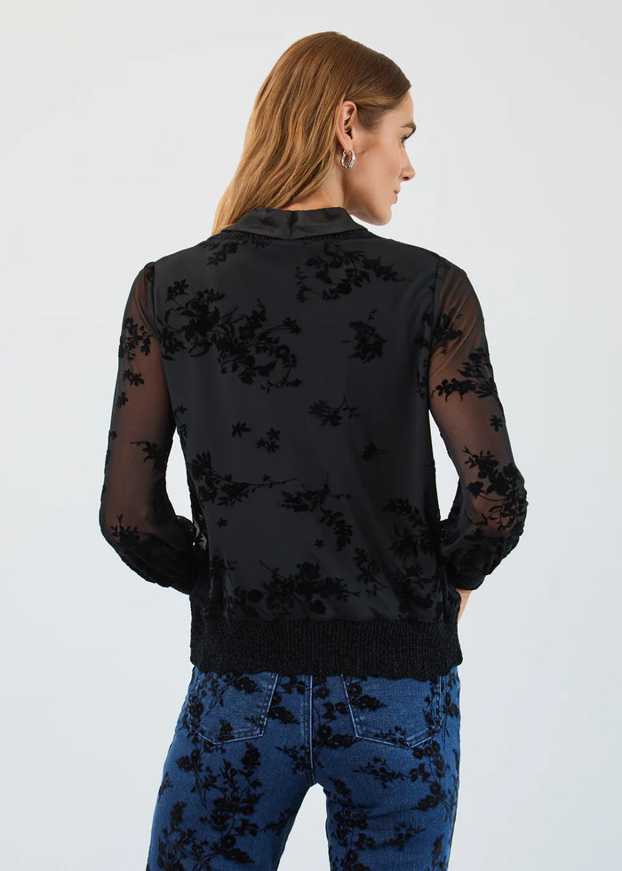 FLOCKED MESH SWEATER-BLACK-FDJ FRENCH DRESSING