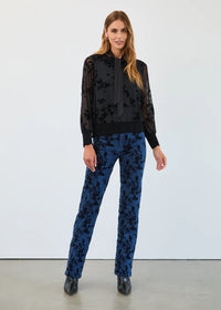 FLOCKED MESH SWEATER-BLACK-FDJ FRENCH DRESSING