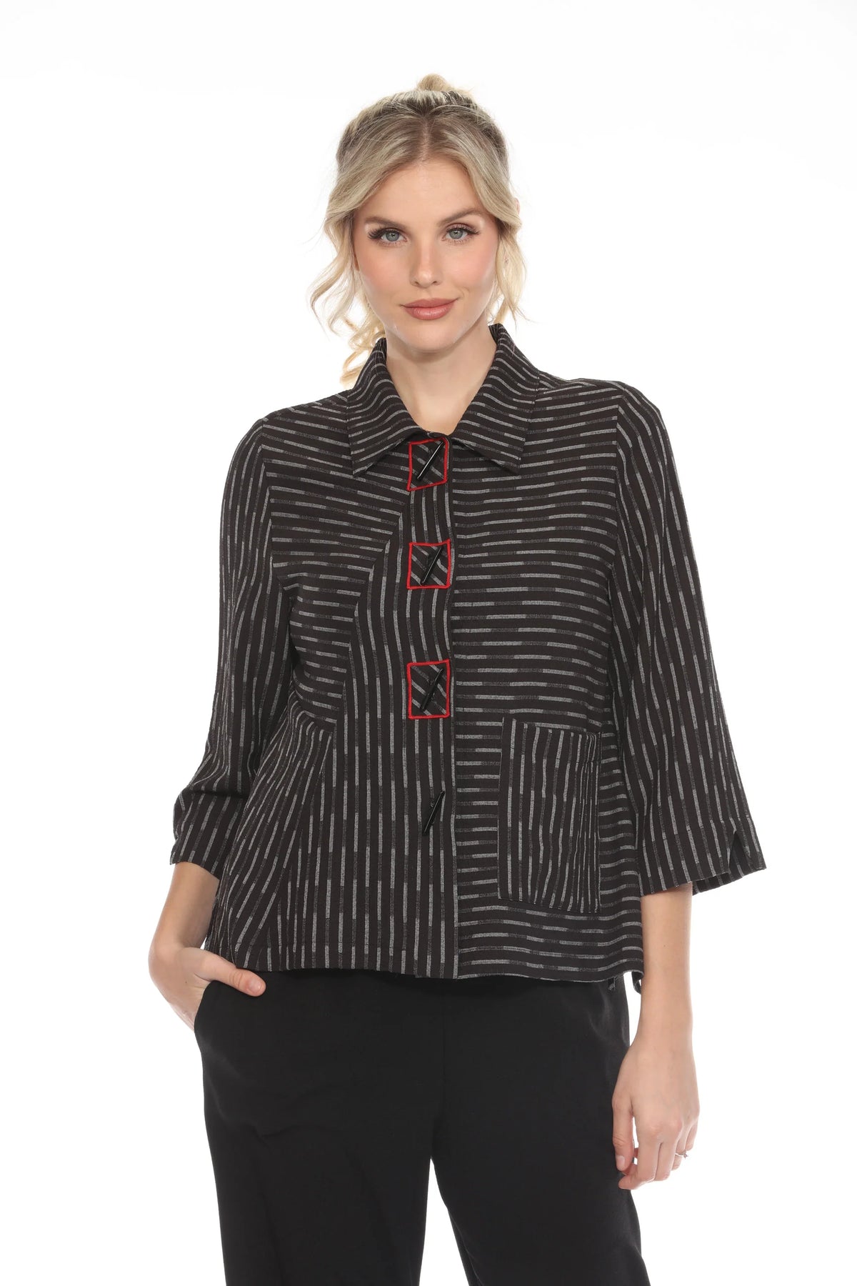 BLACK/SILVER CROP JACKET-MOONLIGHT