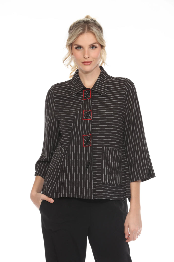 BLACK/SILVER CROP JACKET-MOONLIGHT